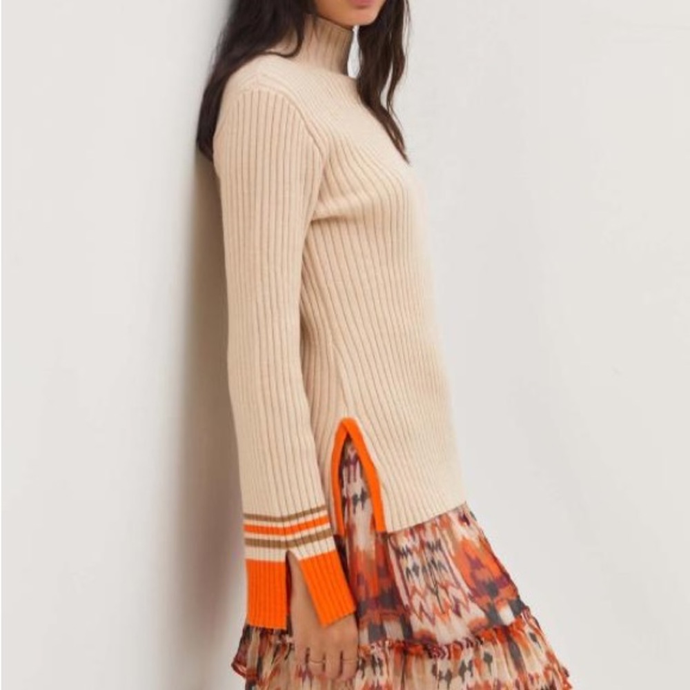 Anthropologie colorblocked mock neck sweater